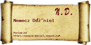 Nemecz Dániel névjegykártya