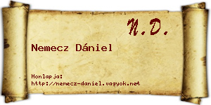 Nemecz Dániel névjegykártya
